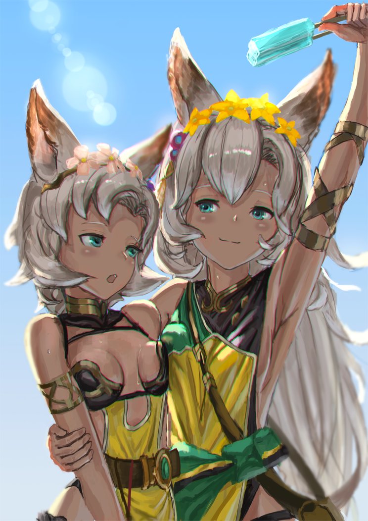 nemone and melleau (granblue fantasy) drawn by w0lpe_(rapi)