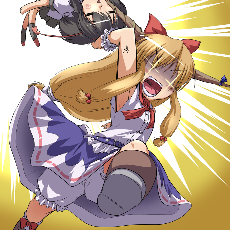 shameimaru aya and ibuki suika (touhou) drawn by yoshi_tama