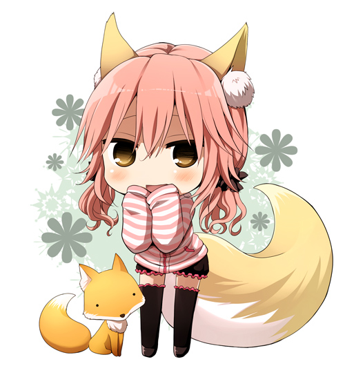 tamamo and tamamo no mae (fate and 1 more) drawn by kujiran