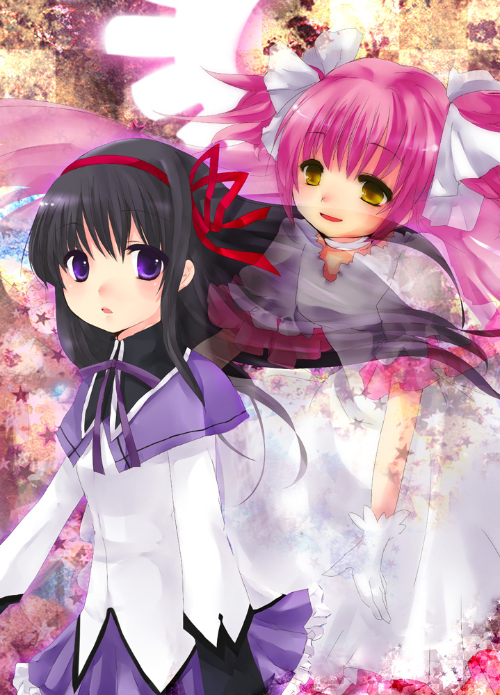 akemi homura, kaname madoka, and ultimate madoka (mahou shoujo madoka magica) drawn by sorakaze_kyouka