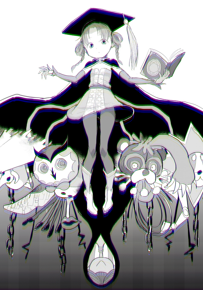 hiiragi nemu, kuchiyose ema no uwasa, misery owl no uwasa, uwasa-san, chelate mascot no uwasa, and 3 more (mahou shoujo madoka magica and 1 more) drawn by ken_(koala)