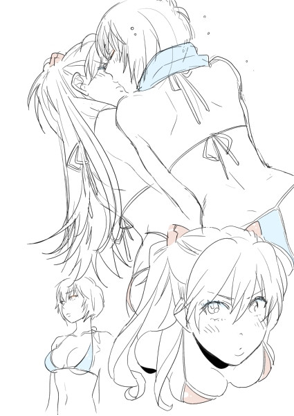 souryuu asuka langley and ayanami rei (neon genesis evangelion) drawn by isada_(daisa) and nika