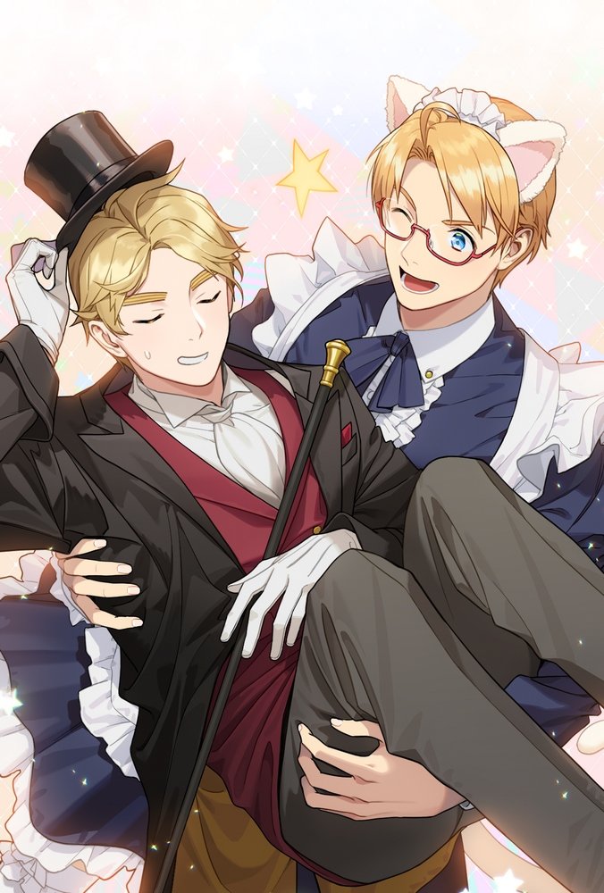 america and united kingdom (axis powers hetalia) drawn by to@st