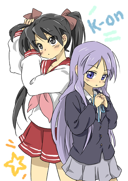 akiyama mio and hiiragi kagami (k-on! and 1 more) drawn by zhuo_mi