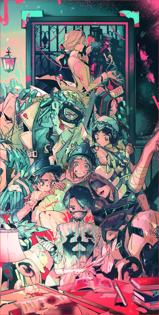 joseph desaulniers, norton campbell, aesop carl, eli clark, naib subedar, and 3 more (identity v) drawn by ayano_(katou)