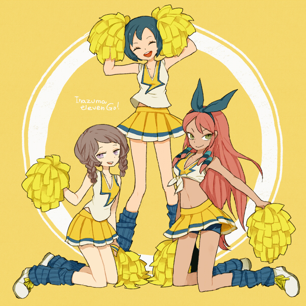sorano aoi, yamana akane, and seto midori (inazuma eleven and 1 more) drawn by l_hakase