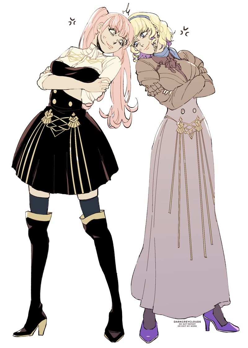 hilda valentine goneril and constance von nuvelle (fire emblem and 1 more) drawn by darkgreyclouds