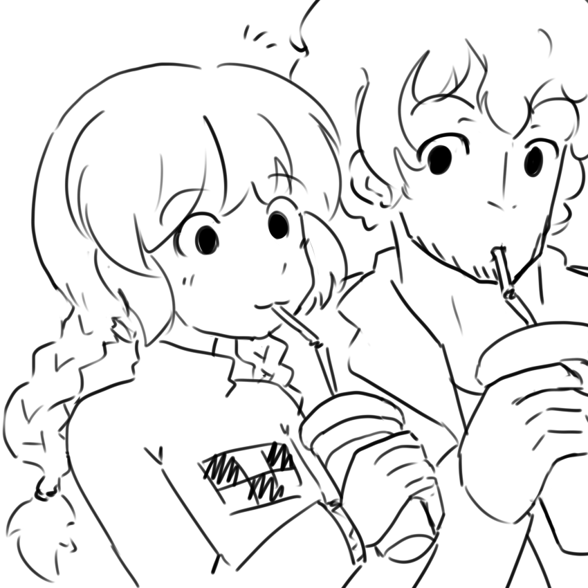 madotsuki and vincent brooks (yume nikki and 1 more) drawn by drawfag