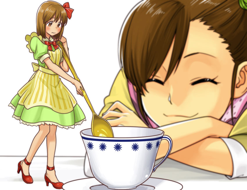 hagiwara yukiho and futami mami (idolmaster and 1 more) drawn by mori_(unknown.)