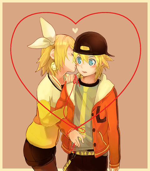kagamine rin and kagamine len (vocaloid and 1 more) drawn by habuki