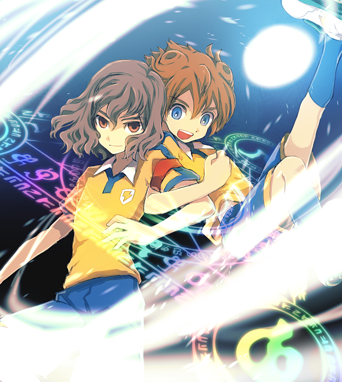 shindou takuto and matsukaze tenma (inazuma eleven and 1 more) drawn by aofujiake