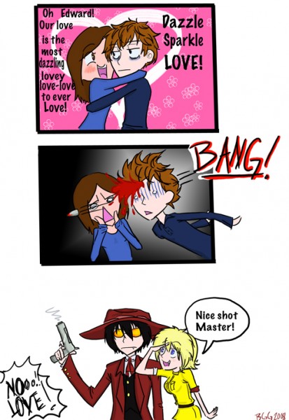 alucard, seras victoria, and edward cullen (hellsing and 1 more)