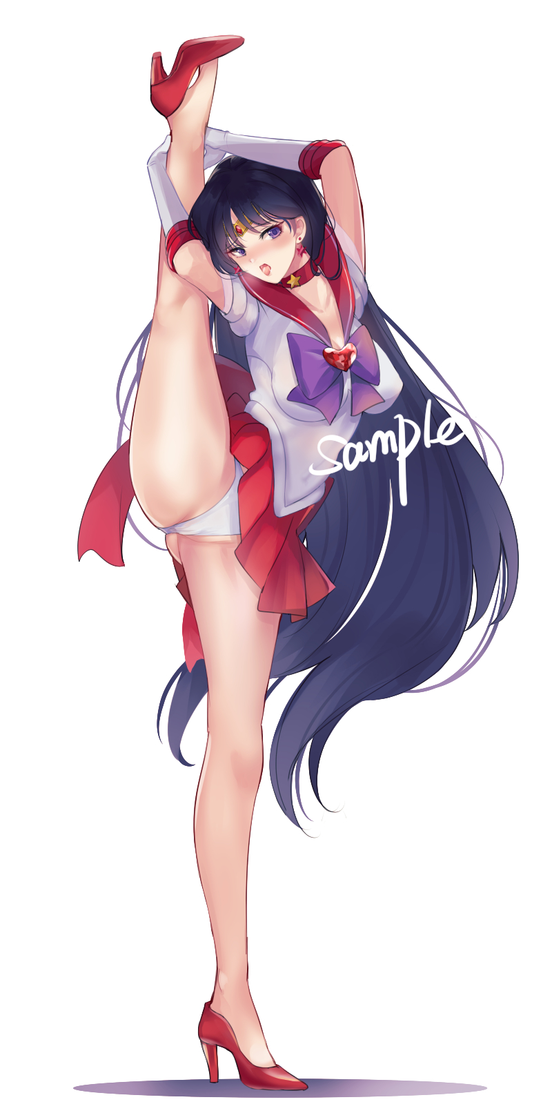 hino rei and sailor mars (bishoujo senshi sailor moon) drawn by kevn