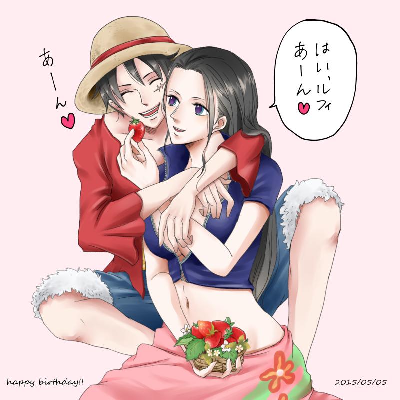 monkey d. luffy and nico robin (one piece) drawn by yuri_kohi