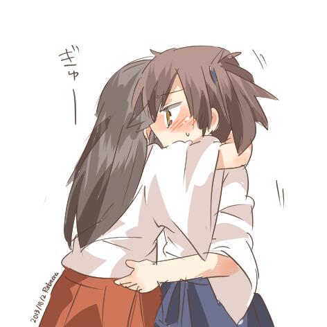 kaga and akagi (kantai collection) drawn by rebecca_(keinelove)