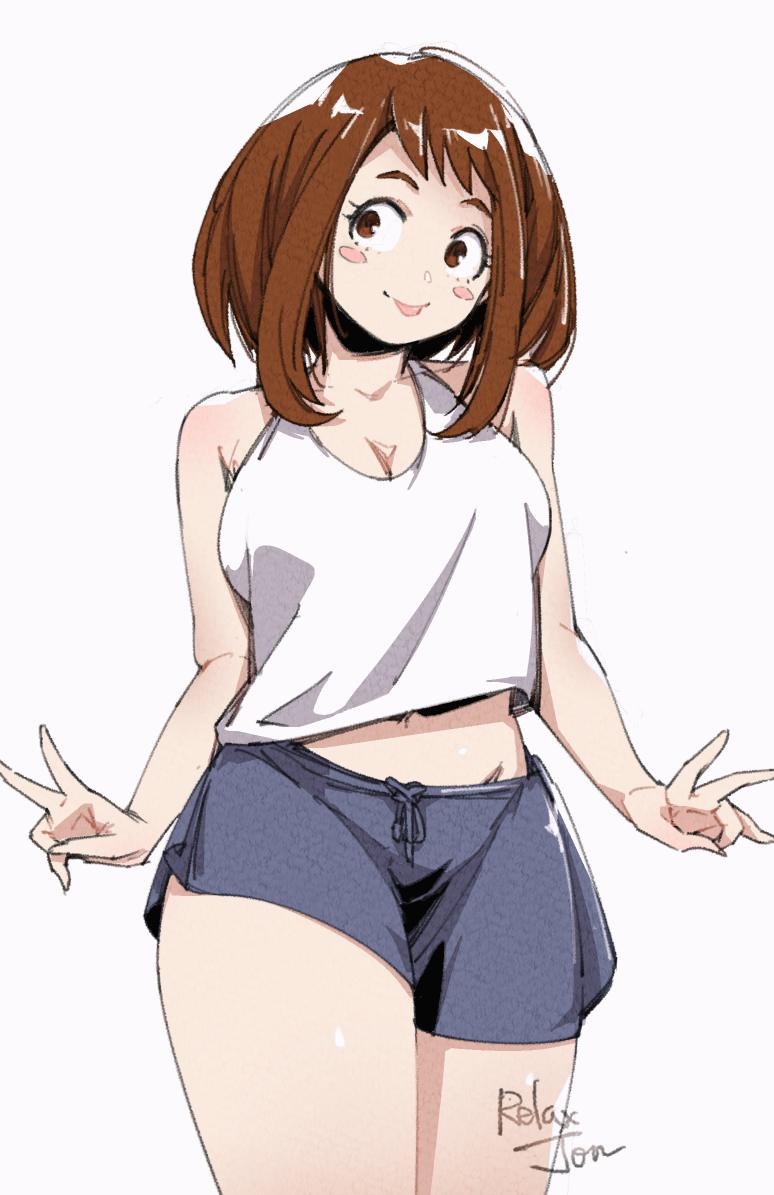 uraraka ochaco (boku no hero academia) drawn by relaxjon