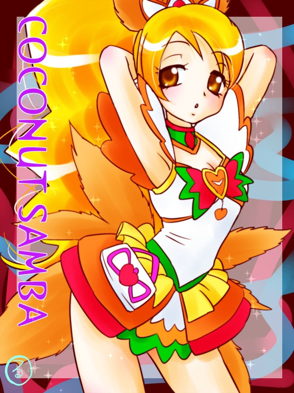 oomori yuuko and cure honey (precure and 1 more) drawn by kasuga_rurito