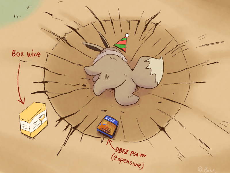 eevee (pokemon and 2 more) drawn by boke-chan