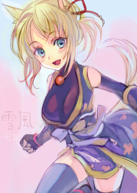 yukikaze panettone (dog days) drawn by ame_yamori