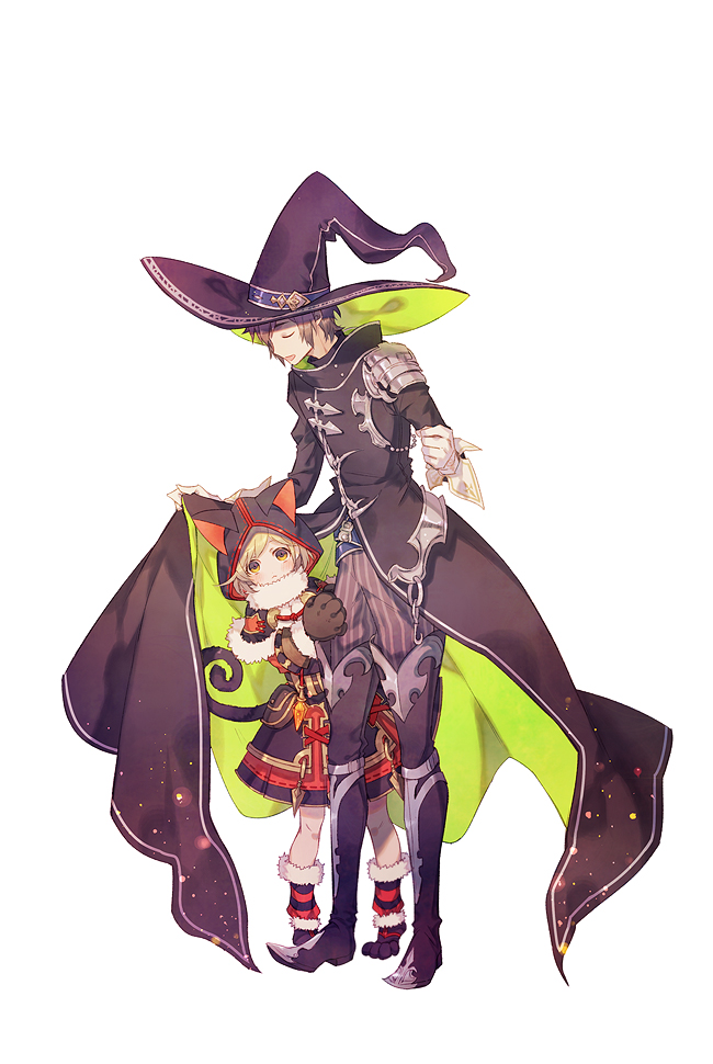 djeeta, gran, warlock, and nekomancer (granblue fantasy) drawn by a082