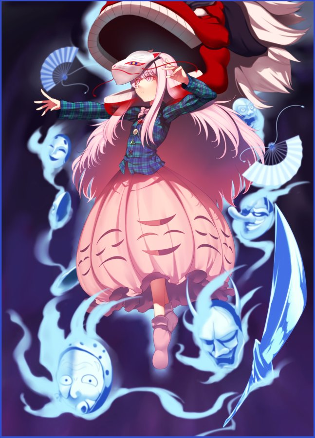 hata no kokoro (touhou) drawn by kaiza_(rider000)