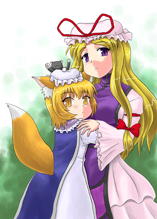 yakumo yukari and yakumo ran (touhou) drawn by sasuke_(sasuke_no_sato)