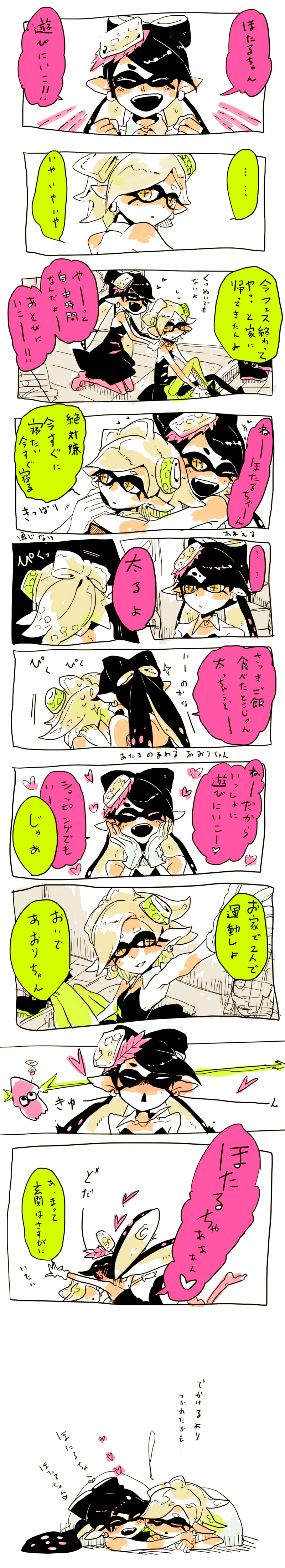 callie and marie (splatoon and 1 more) drawn by tokuwotsumu