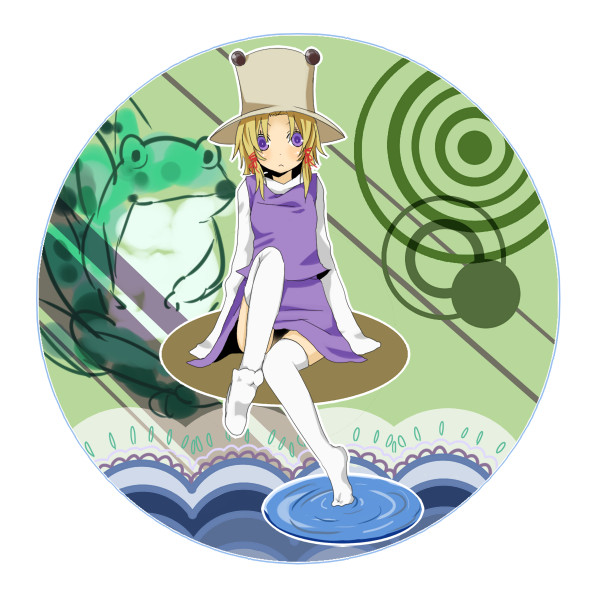 moriya suwako and pyonta (touhou) drawn by kosui_(artist)