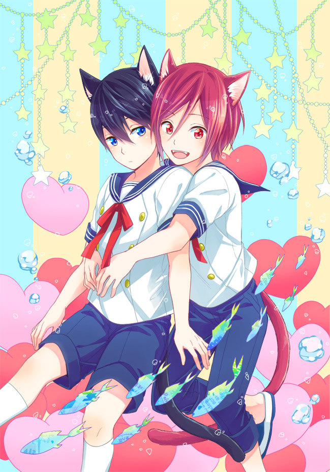 nanase haruka and matsuoka rin (free!) drawn by rihara_(rhrswsk)