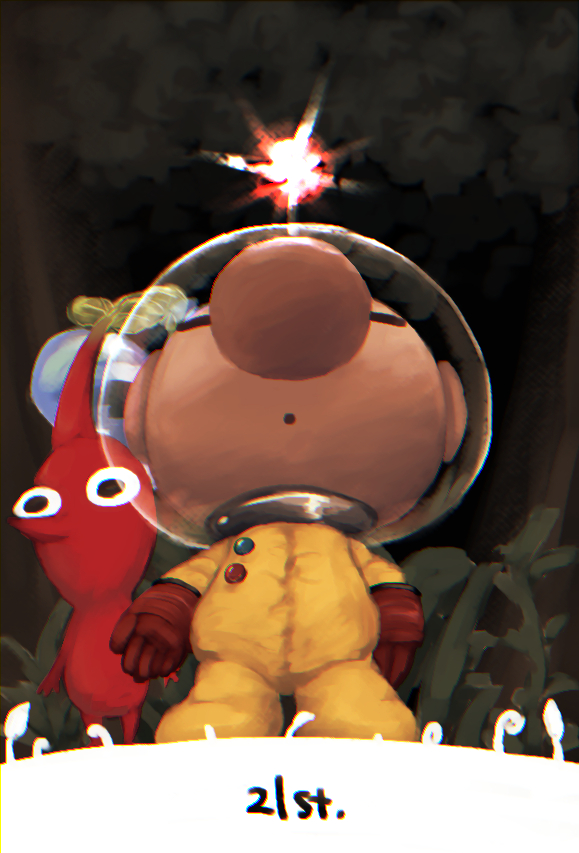 red pikmin and olimar (pikmin and 1 more) drawn by usuba_(hatomugip)