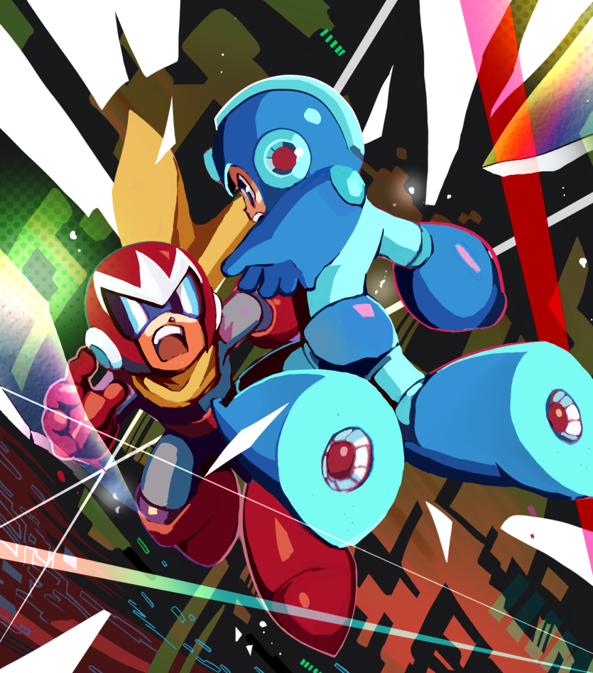 mega man and proto man (mega man) drawn by coramune