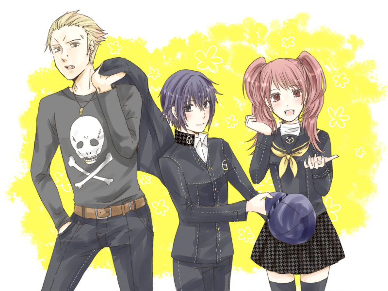 shirogane naoto, kujikawa rise, and tatsumi kanji (persona and 1 more) drawn by shouyu_no_otomo