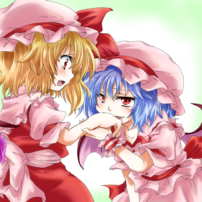 remilia scarlet and flandre scarlet (touhou) drawn by unya