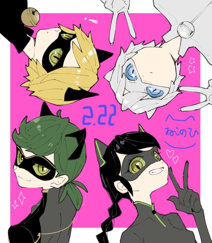 marinette dupain-cheng, adrien agreste, chat noir, lady noir, chat blanc, and 1 more (miraculous ladybug) drawn by miracharink0
