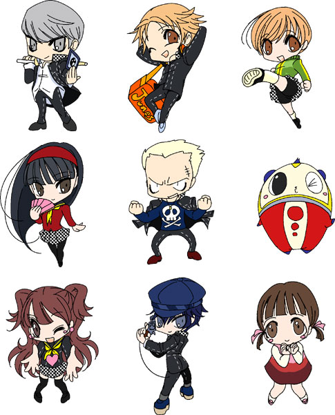narukami yu, shirogane naoto, satonaka chie, kujikawa rise, amagi yukiko, and 4 more (persona and 1 more) drawn by sakurasawa_yukino