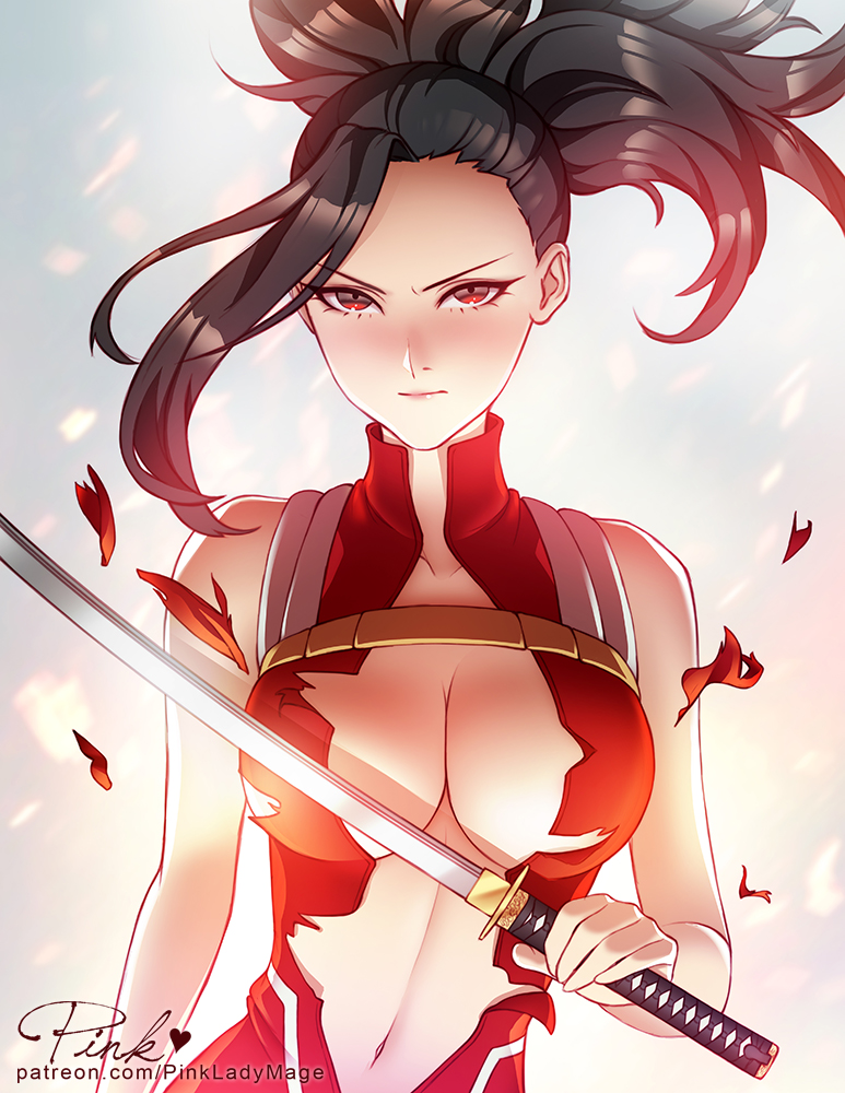yaoyorozu momo (boku no hero academia) drawn by pink_lady_mage