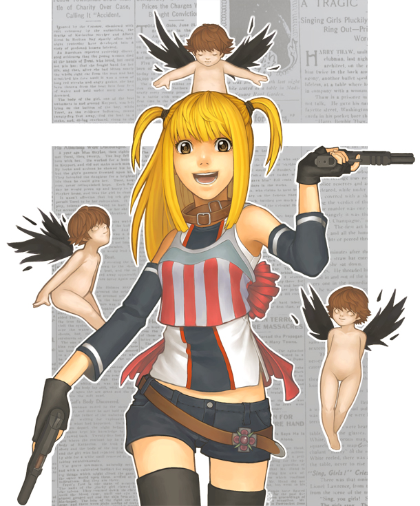 yagami light and amane misa (death note) drawn by jelobee
