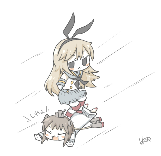 shimakaze, yukikaze, and tao pai pai (kantai collection and 1 more) drawn by yuasan