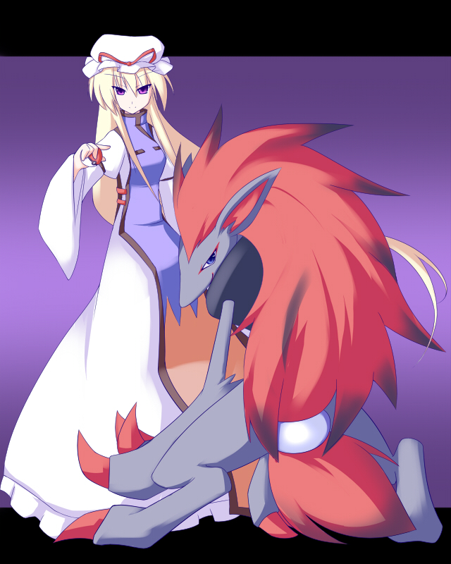yakumo yukari and zoroark (touhou and 1 more) drawn by miyo_(miyomiyo01)