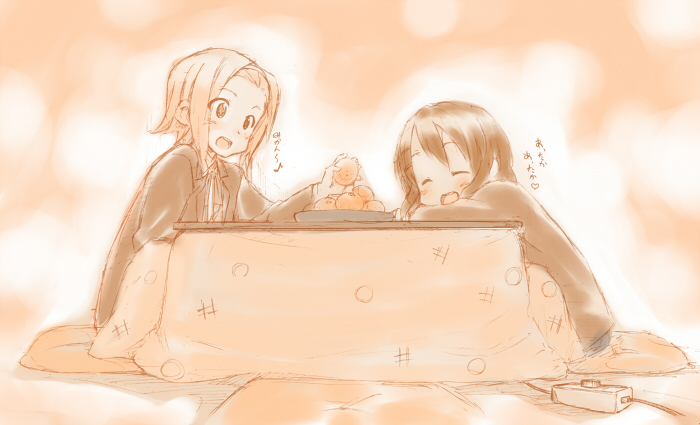 hirasawa yui and tainaka ritsu (k-on!) drawn by hamao
