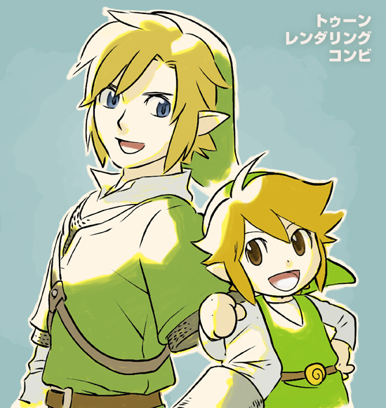 link and toon link (the legend of zelda and 2 more) drawn by ponky
