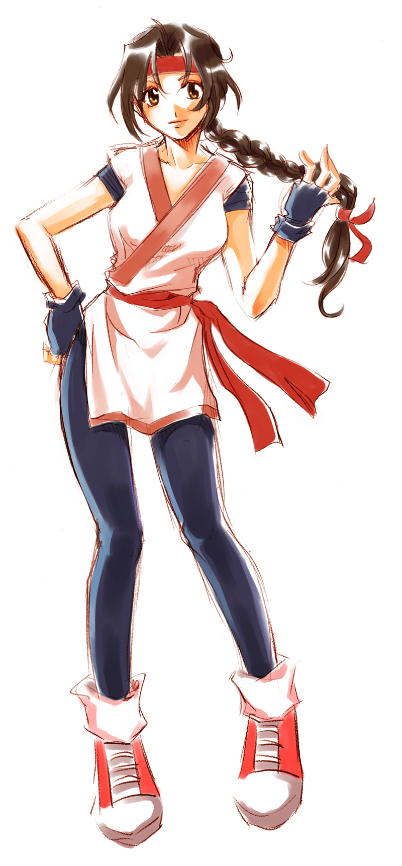yuri sakazaki (the king of fighters and 1 more) drawn by twenty