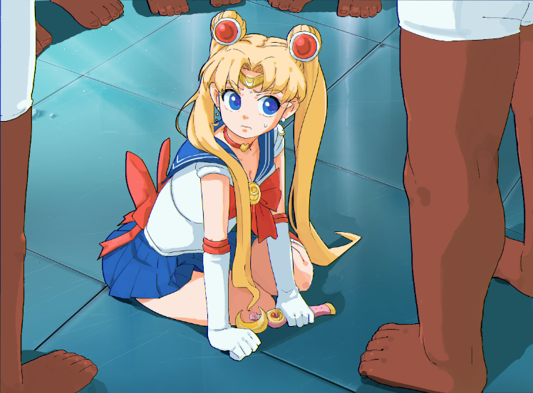 tsukino usagi and sailor moon (bishoujo senshi sailor moon and 1 more) drawn by mamemena_(cat)