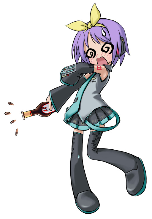 hatsune miku and hiiragi tsukasa (vocaloid and 2 more) drawn by hibari_makoto