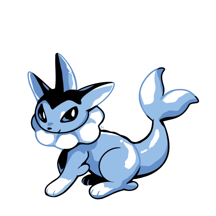 vaporeon (pokemon and 1 more) drawn by rumwik