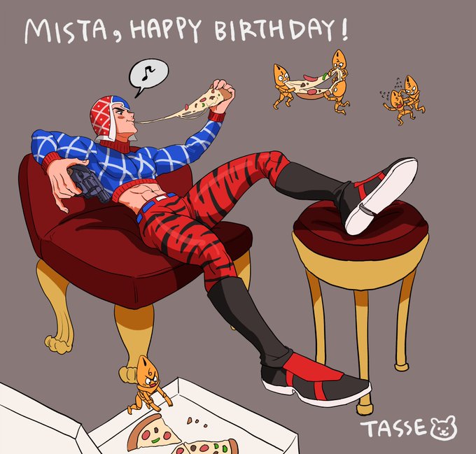 guido mista and sex pistols (jojo no kimyou na bouken and 1 more) drawn by tasse_jj