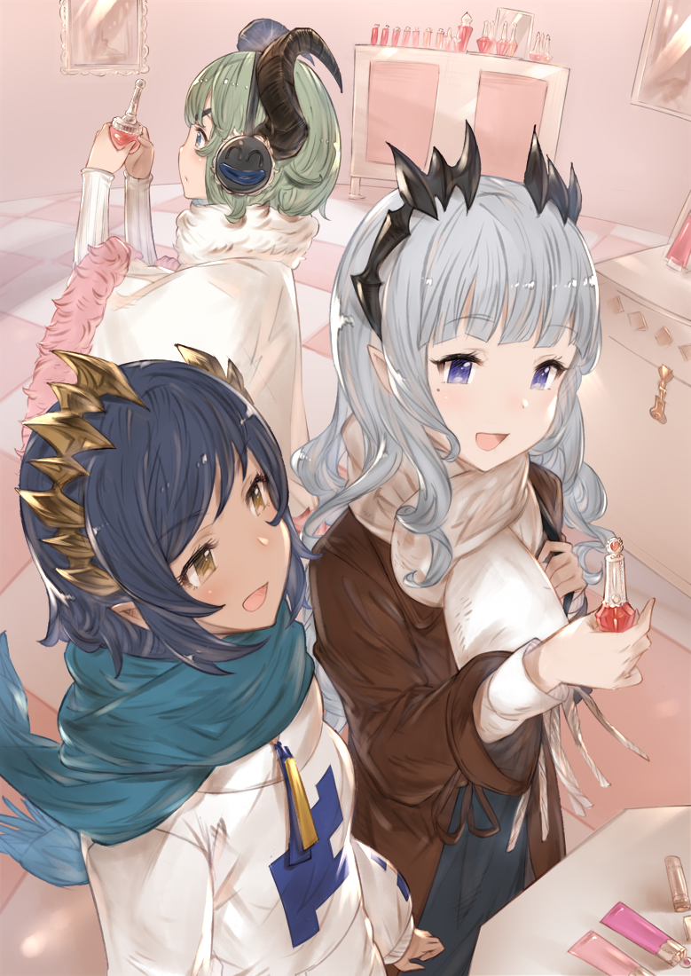 sekishiro mico, shimamura charlotte, and sougetsu eli (nanashi inc. and 1 more) drawn by hanarito