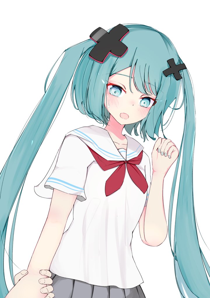 hatsune miku and batsu miku (vocaloid and 2 more) drawn by zenjimaru