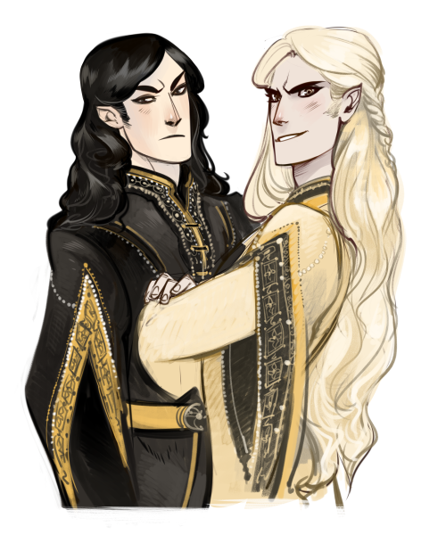 celegorm and curufin (tolkien's legendarium and 1 more) drawn by phobso