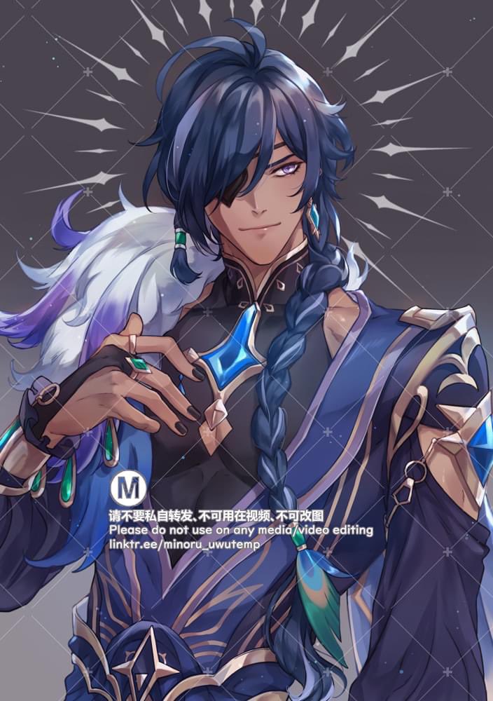 kaeya (genshin impact) drawn by minoru_(minoru_uwutemp)